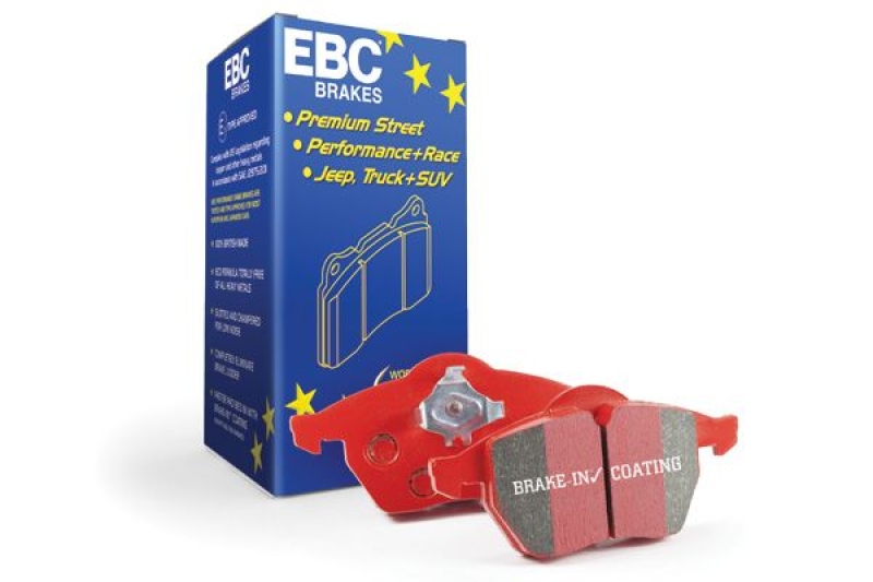 EBC Brakes Brake Pad Set, disc brake Redstuff is low dust and ultra quiet smooth braking