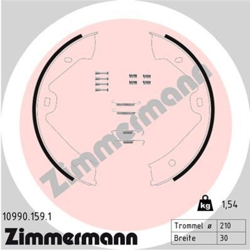 ZIMMERMANN Brake Shoe Set, parking brake