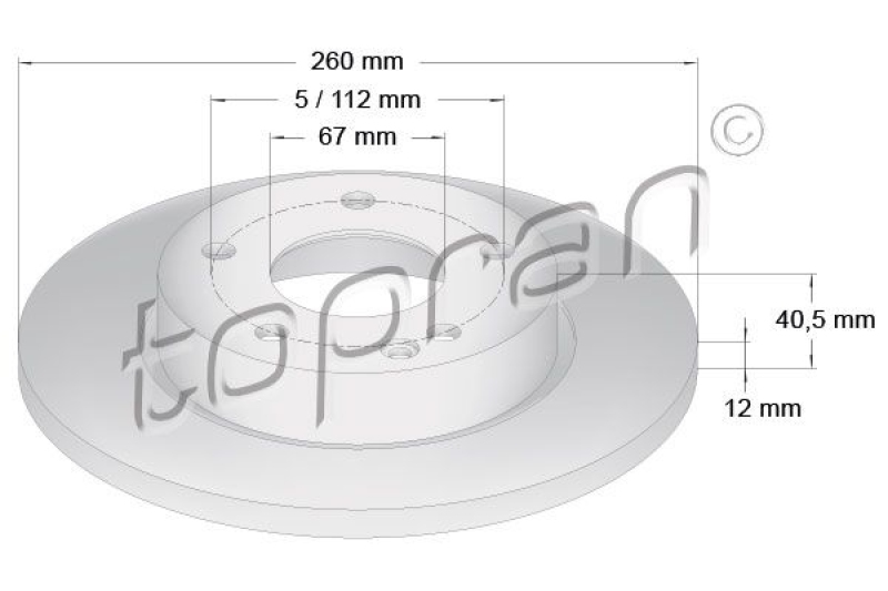 2x TOPRAN Brake Disc