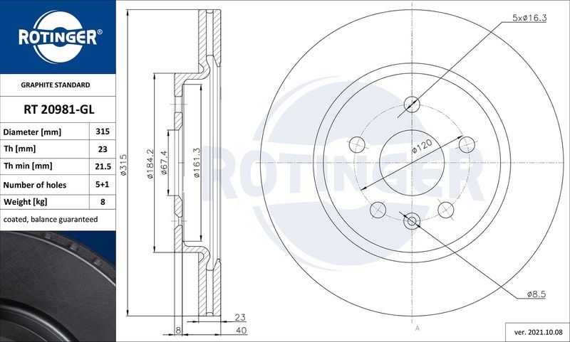 2x ROTINGER Bremsscheibe