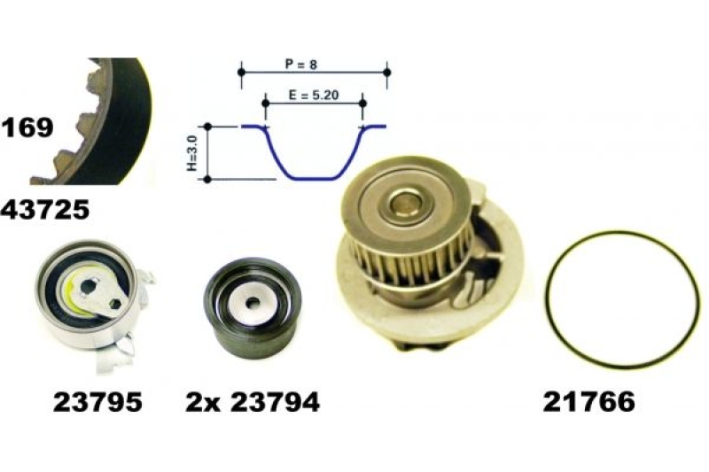 MAPCO Water Pump & Timing Belt Set