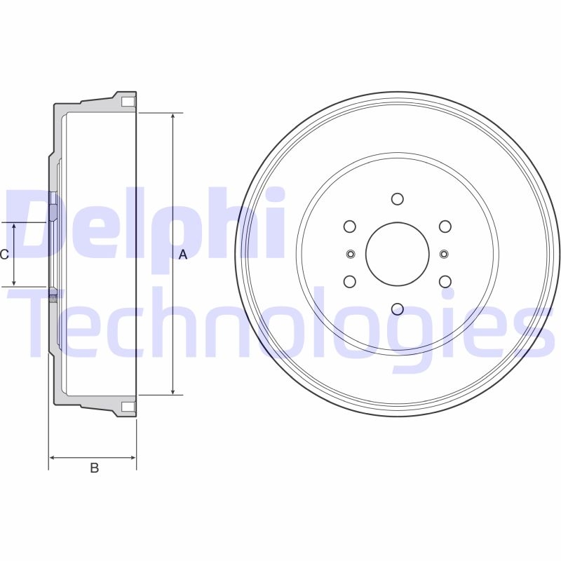 2x DELPHI Bremstrommel