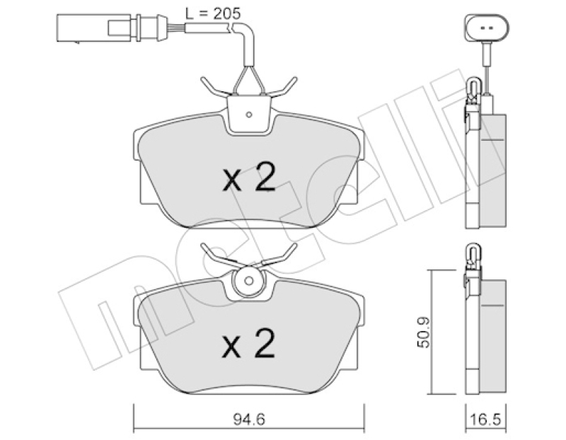 METELLI Brake Pad Set, disc brake