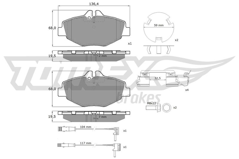 TOMEX Brakes Brake Pad Set, disc brake