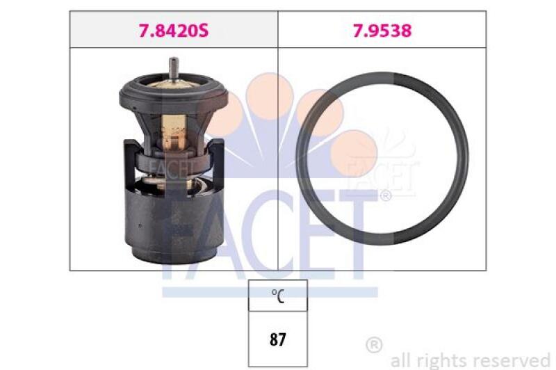 FACET Thermostat für Kühlmittel / Kühlerthermostat Made in Italy - OE Equivalent