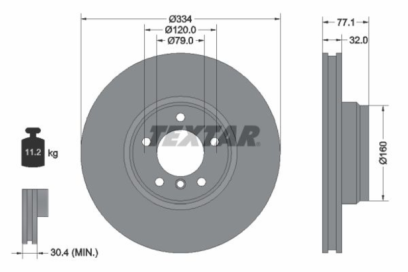 2x TEXTAR Brake Disc