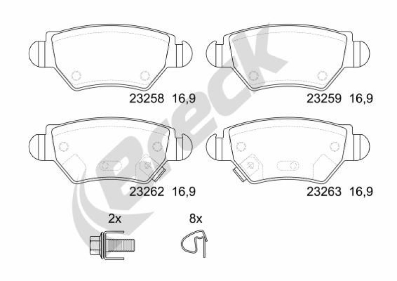 BRECK Brake Pad Set, disc brake