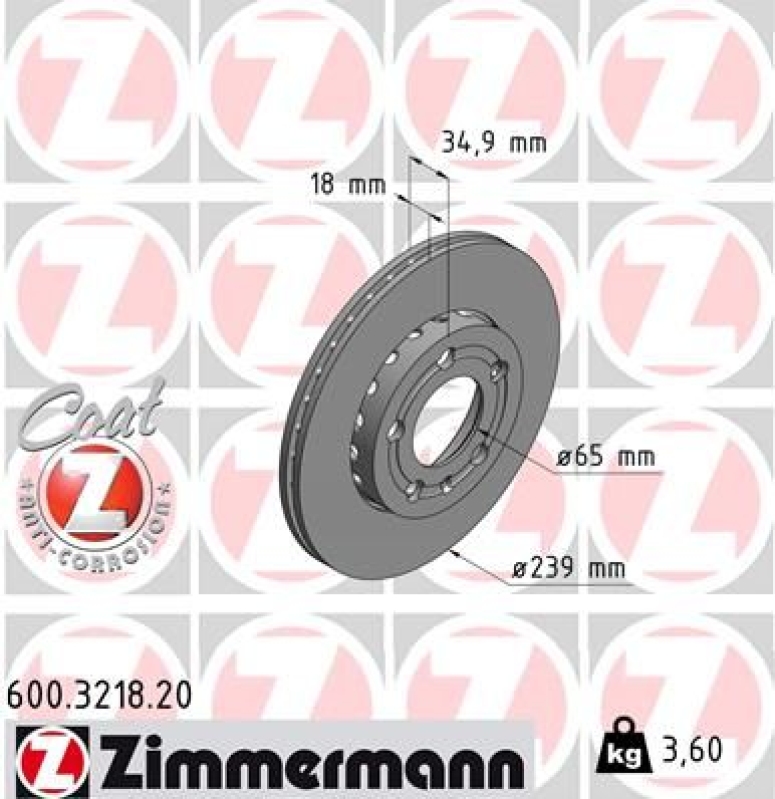 2x ZIMMERMANN Bremsscheibe COAT Z