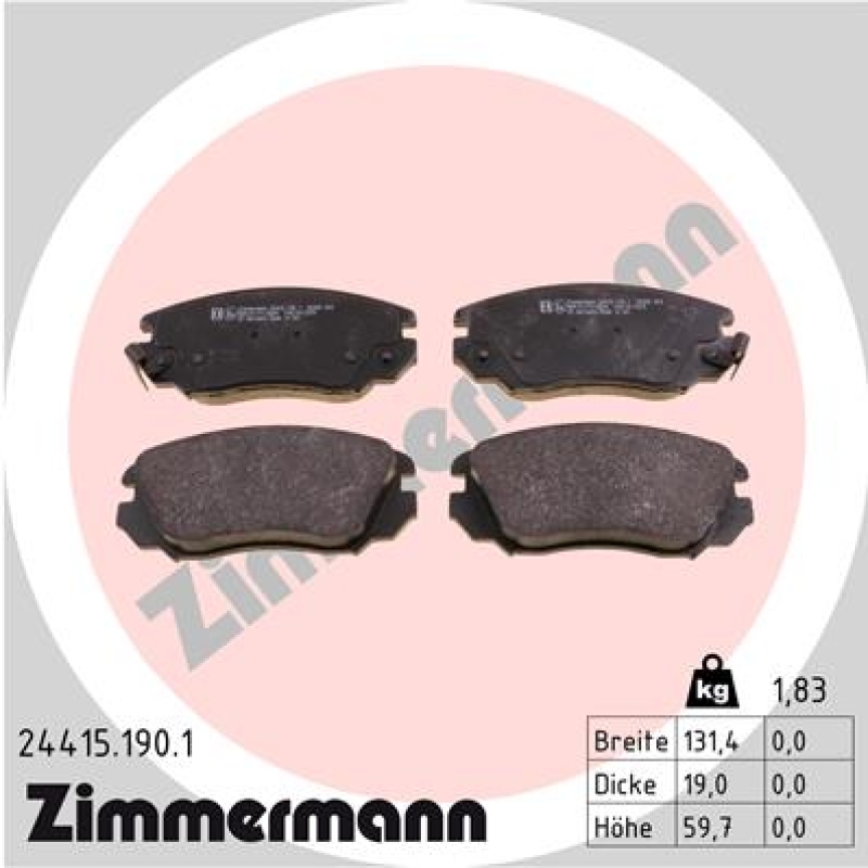 Zimmermann Sport Bremsscheiben + Zimmermann Bremsbeläge