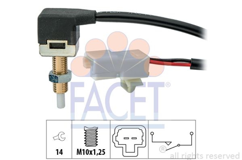 FACET Switch, clutch control (cruise control) Made in Italy - OE Equivalent