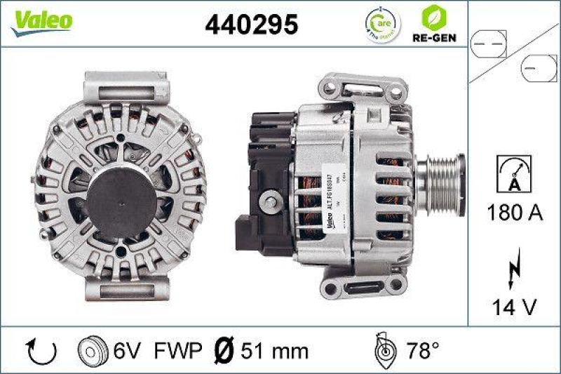 VALEO Alternator VALEO RE-GEN REMANUFACTURED