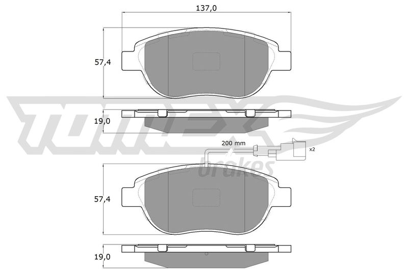 TOMEX Brakes Bremsbelagsatz, Scheibenbremse