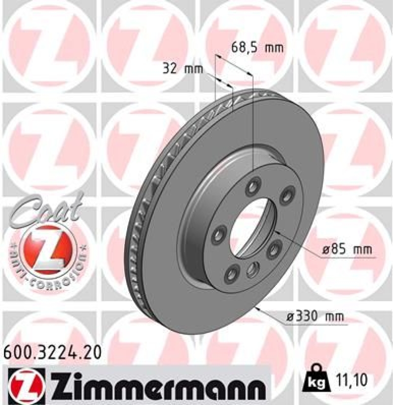 ZIMMERMANN Bremsscheibe COAT Z