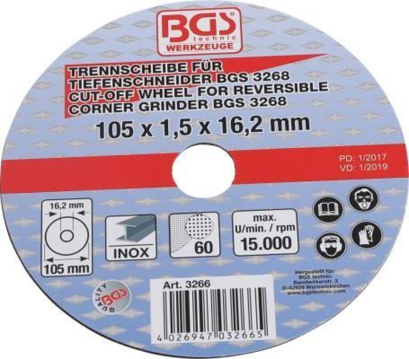 BGS Cutting Disc, angle grinder