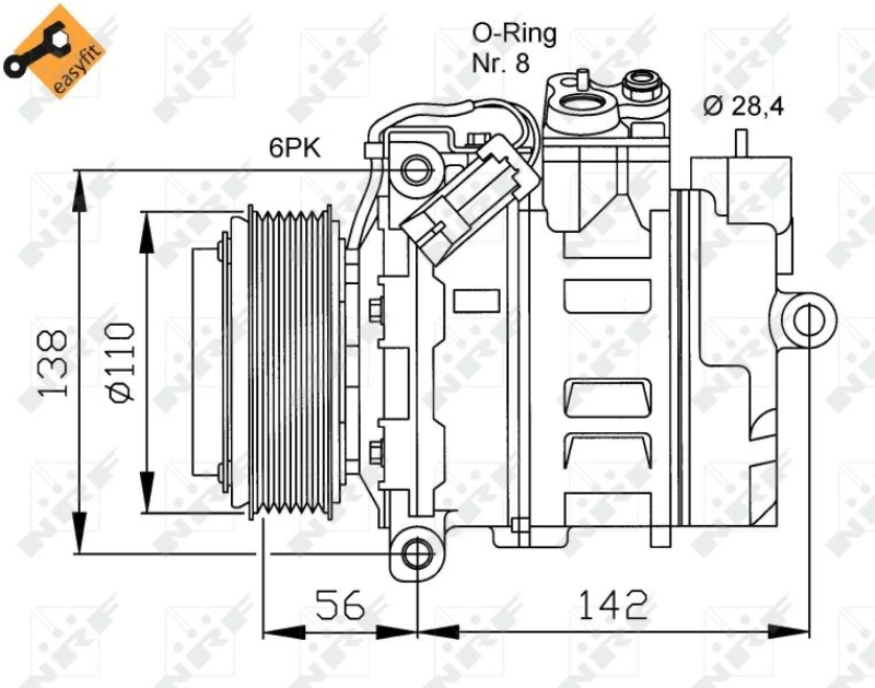 NRF Compressor, air conditioning EASY FIT