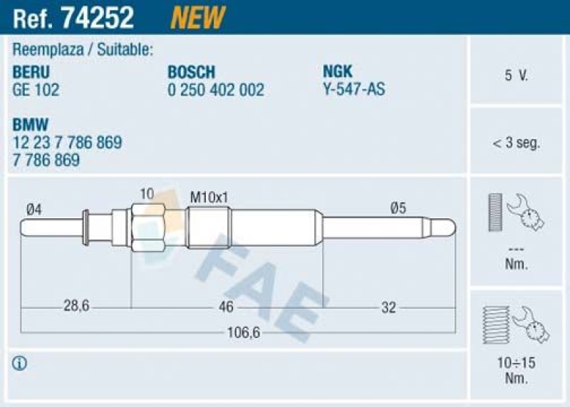 FAE Glow Plug