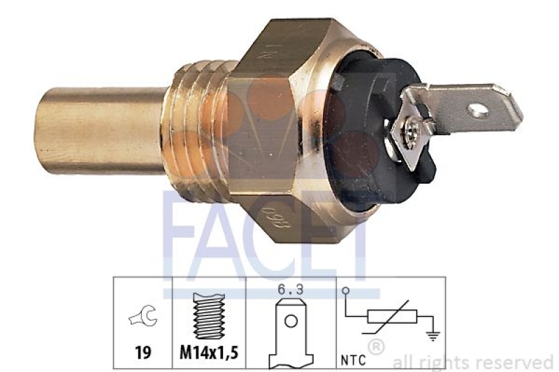 FACET Sensor, Kühlmitteltemperatur Made in Italy - OE Equivalent