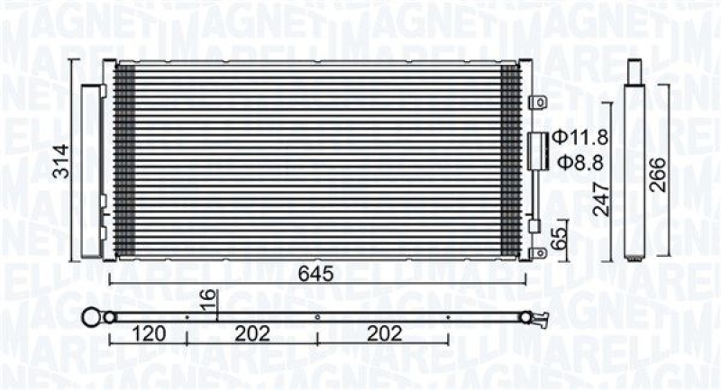 MAGNETI MARELLI Kondensator, Klimaanlage