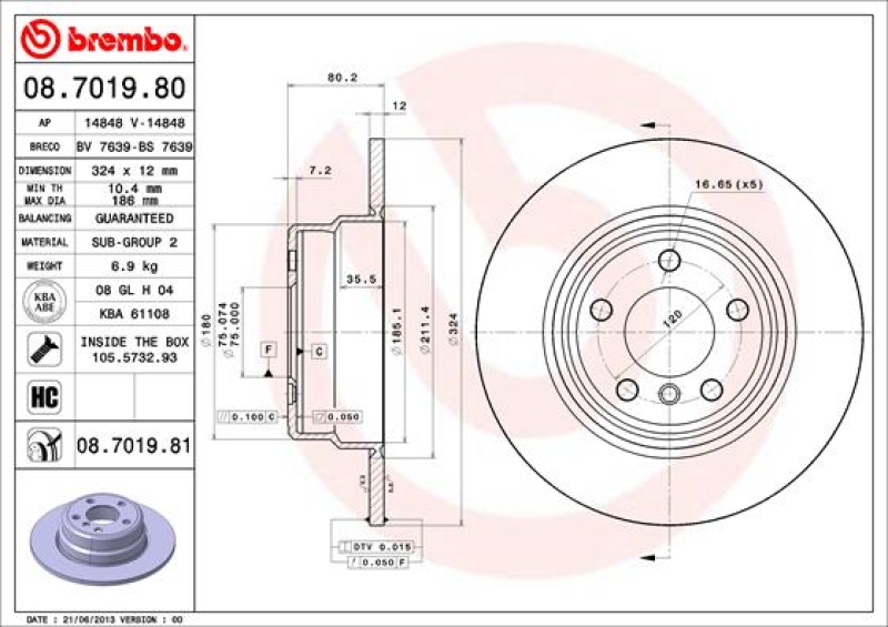 BREMBO BREMSSCHEIBEN + BREMBO BREMSBELÄGE