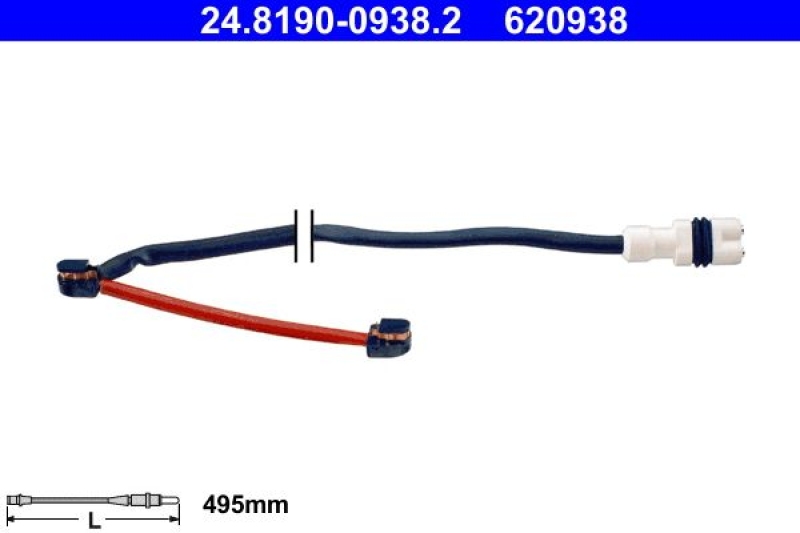 2x ATE Warning Contact, brake pad wear