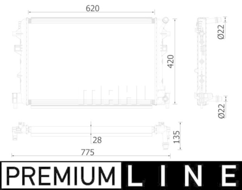 MAHLE Niedertemperaturkühler, Ladeluftkühler BEHR *** PREMIUM LINE ***