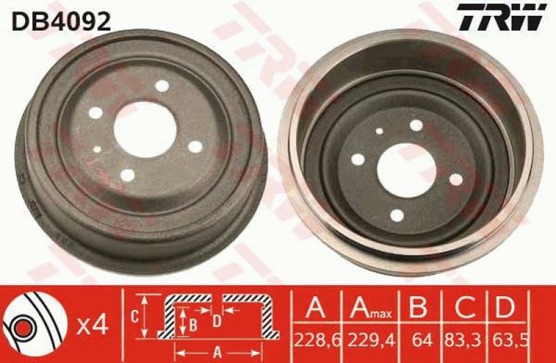 2x TRW Bremstrommel