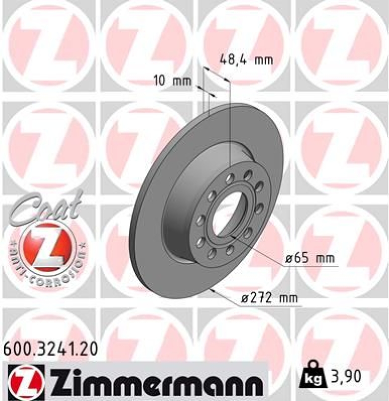 2x ZIMMERMANN Bremsscheiben Ø272mm + Beläge Hinten passend für VW Golf 6 Audi A3