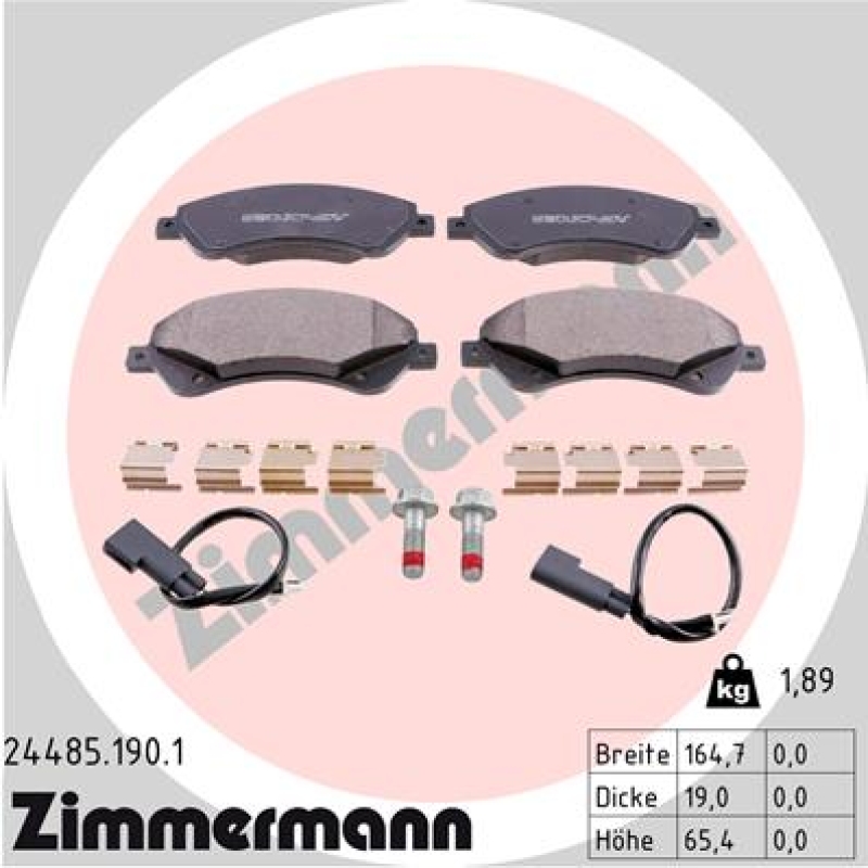 ZIMMERMANN Brake Pad Set, disc brake