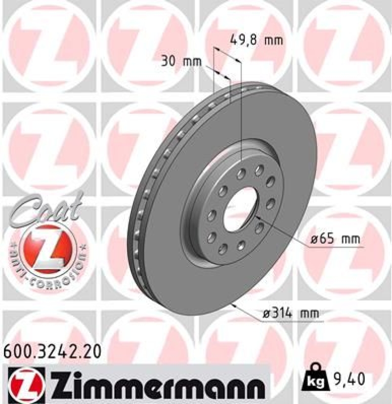 ZIMMERMANN Bremsscheiben + ZIMMERMANN Bremsbeläge vorne