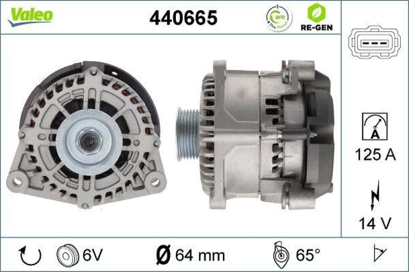 VALEO Alternator VALEO RE-GEN REMANUFACTURED