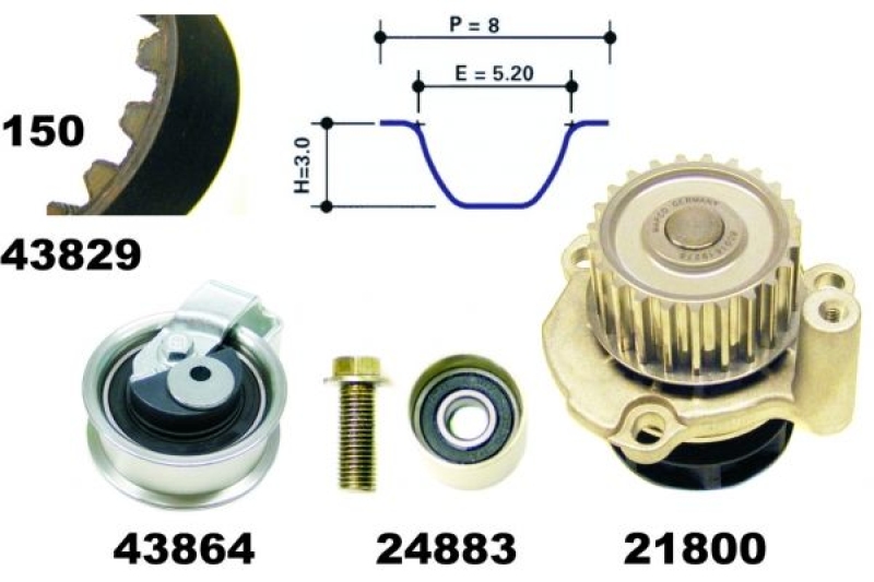 MAPCO Wasserpumpe + Zahnriemensatz