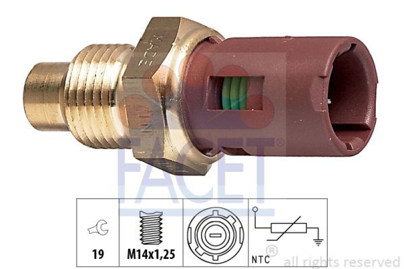 FACET Sensor, Kühlmitteltemperatur Made in Italy - OE Equivalent