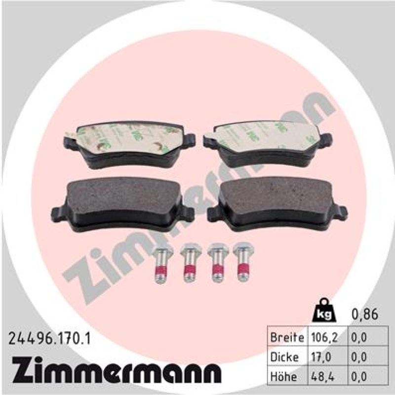 Zimmermann Bremsscheiben + Zimmermann Bremsbeläge