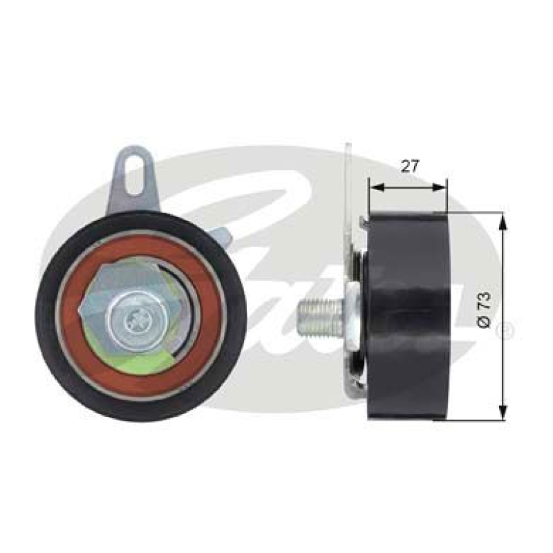 GATES Tensioner Pulley, timing belt PowerGrip®