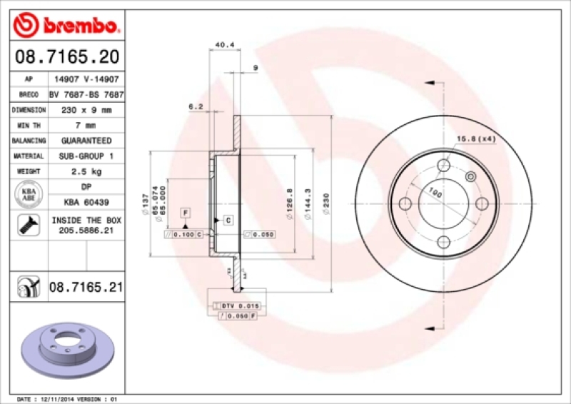 2x BREMBO Brake Disc PRIME LINE