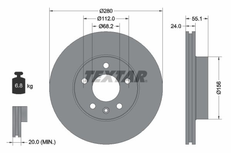 2x TEXTAR Bremsscheibe PRO