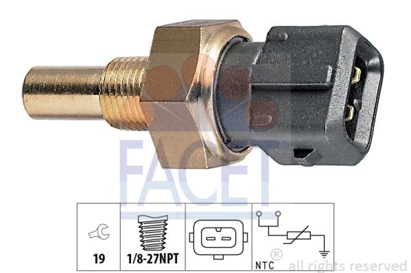 FACET Sensor, coolant temperature Made in Italy - OE Equivalent