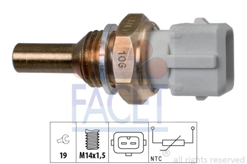 FACET Sensor, coolant temperature Made in Italy - OE Equivalent