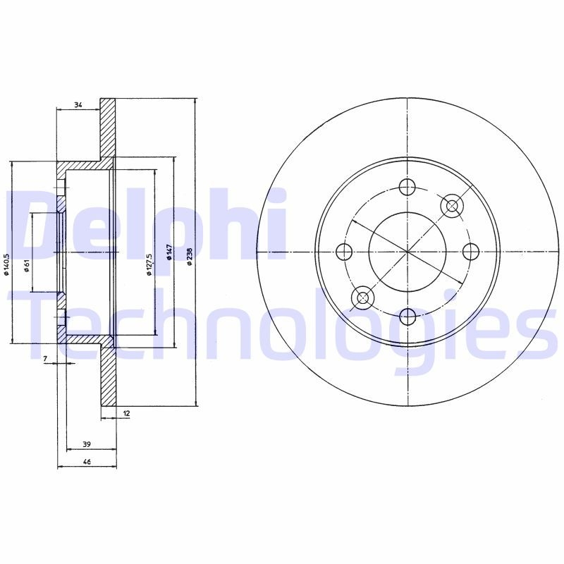 2x DELPHI Bremsscheibe