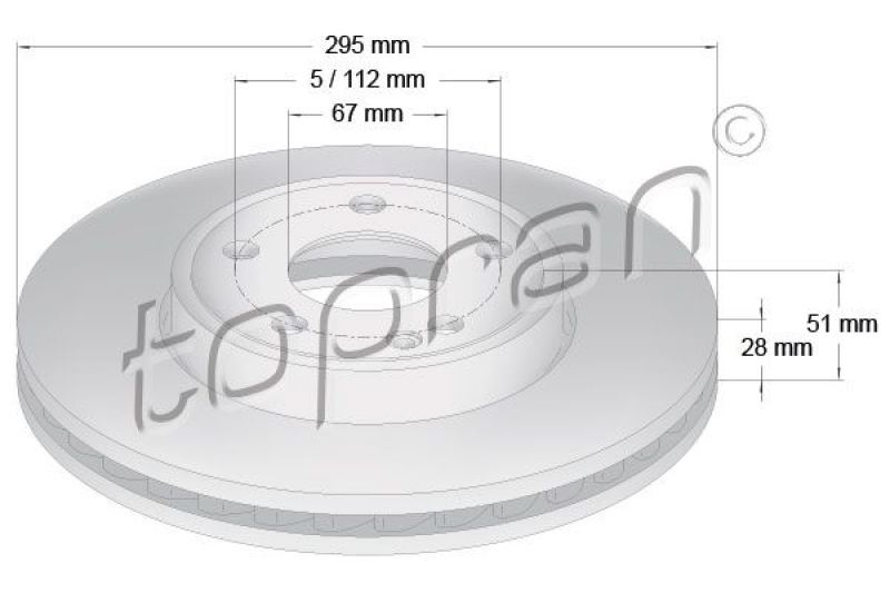 2x TOPRAN Bremsscheibe COATED