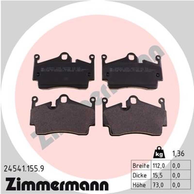 ZIMMERMANN Brake Pad Set, disc brake pb:z