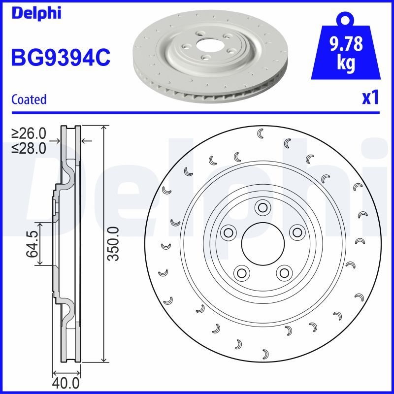 2x DELPHI Brake Disc