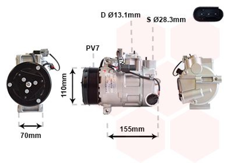 VAN WEZEL Compressor, air conditioning