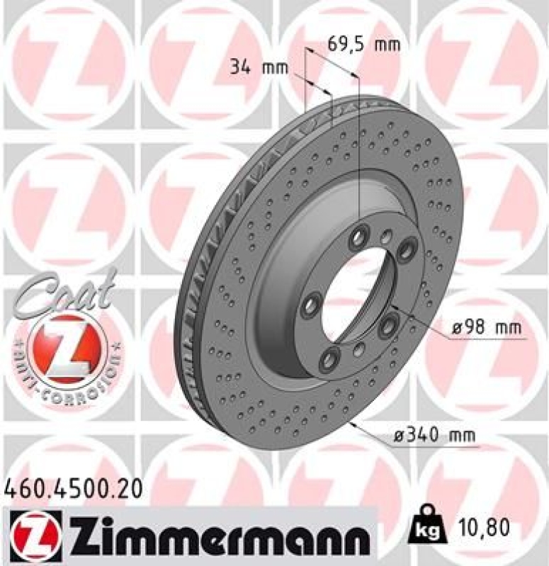 ZIMMERMANN Bremsscheibe COAT Z