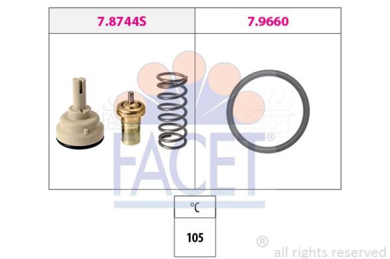 FACET Thermostat für Kühlmittel / Kühlerthermostat Made in Italy - OE Equivalent