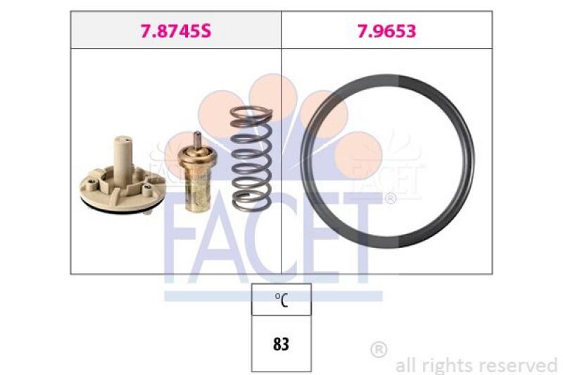 FACET Thermostat, coolant Made in Italy - OE Equivalent