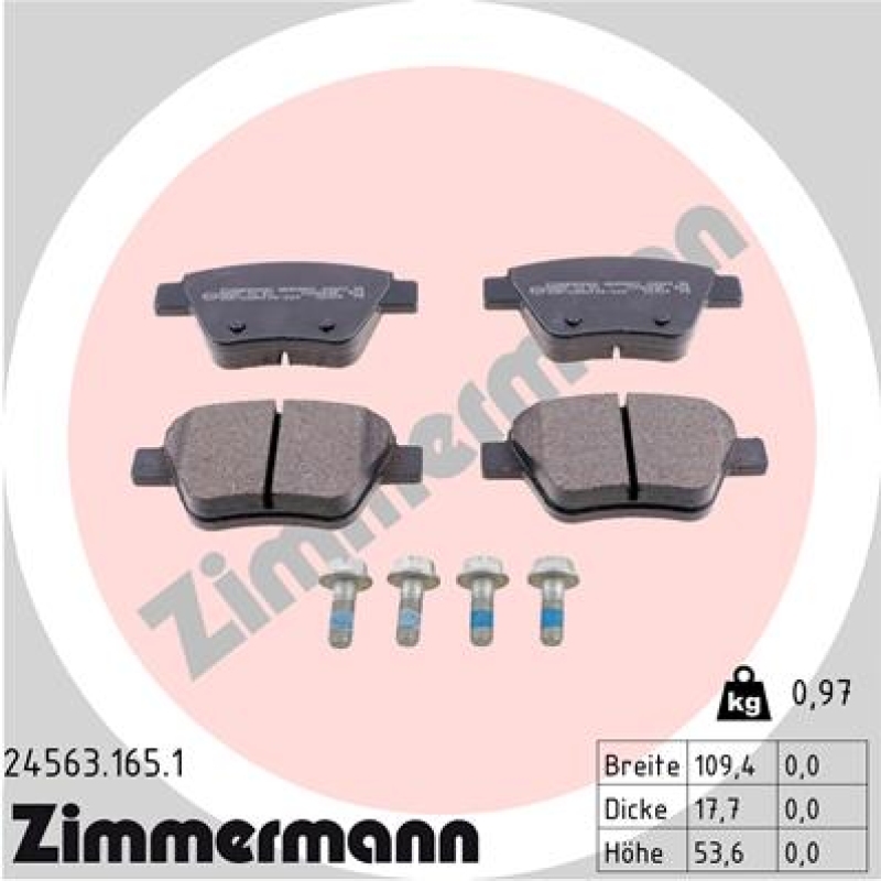 ZIMMERMANN Brake Pad Set, disc brake