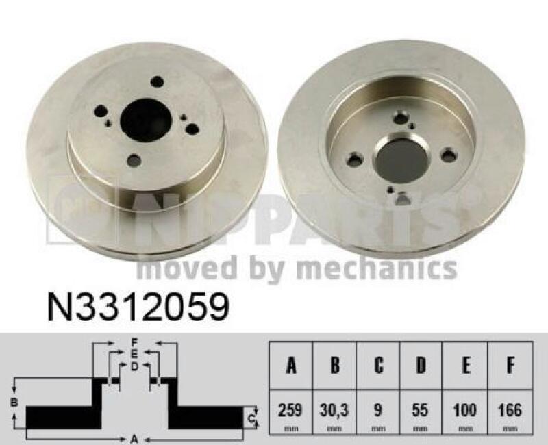 2x NIPPARTS Brake Disc