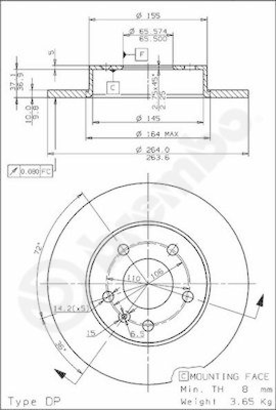 2x BREMBO Brake Disc XTRA LINE - Max