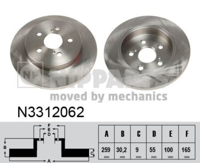 2x NIPPARTS Brake Disc